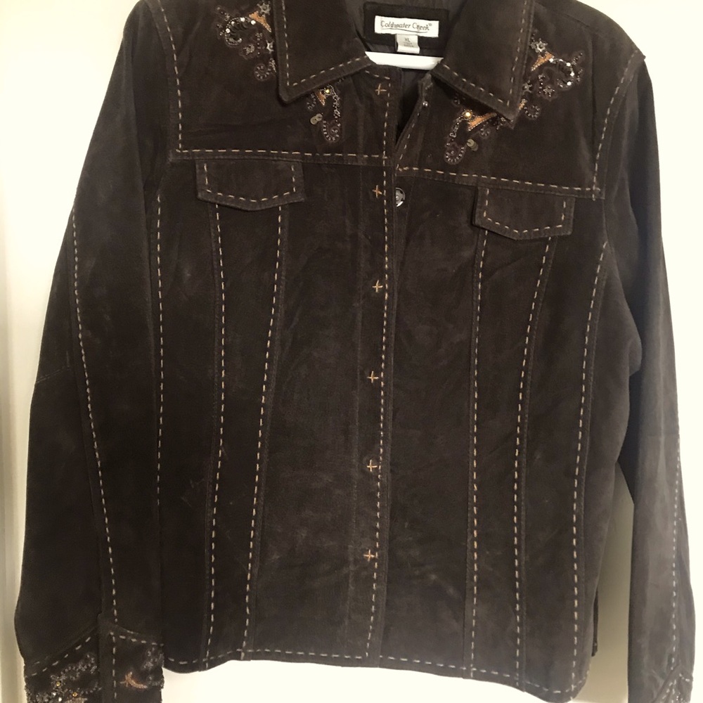 Chocolate brown suede women’s coat